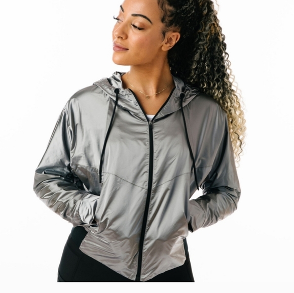 NWT Zyia active silver galaxy full zip hooded jacket size S - Picture 7 of 8